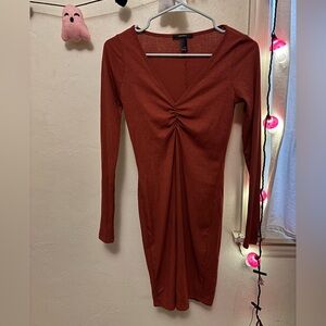 Forever 21 Rust Long Sleeve Dress